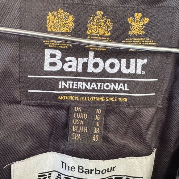 Barbour International Black Streak Houndstooth Jacket Womens Size 6 Wool Blend - Picture 6 of 14